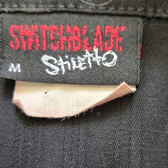 SWITCHBLADE STILETTO Black Zippered Jacket with Skull buttons. Size M - Picture 8 of 11